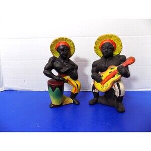 Vintage African Black Caribbean Island Calypso Musicians Salt & Pepper Shakers